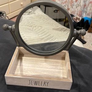 Rae dunn jewlery tray with mirror